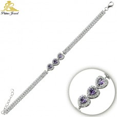 Gümüş Zirkon Taşlı Bilezik / Bileklik